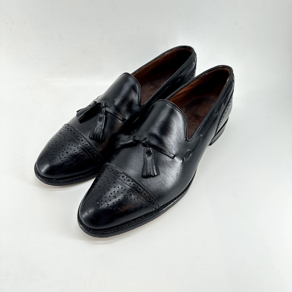 Allen Edmonds Loafers Mens 10 E Wide Black Manchester Tassel Brogue Cap Toe 5007